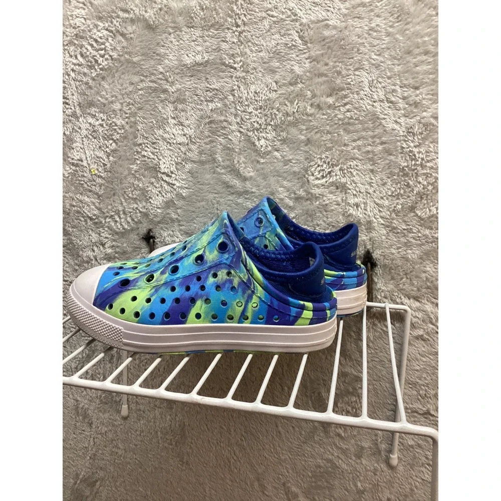 Skechers Kids Water Shoes Slip‎ On Tie Dye Blue Green Size K2